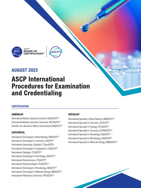 AUGUST 2023 ASCP International Procedures for Examination and Cre.